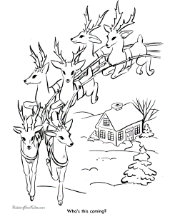 Reindeer coloring pages for Christmas