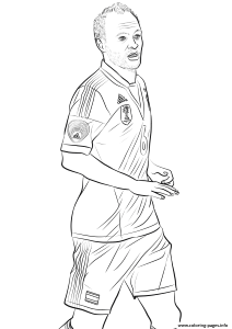 Andres Iniesta Fifa World Cup Football Coloring Pages Printable