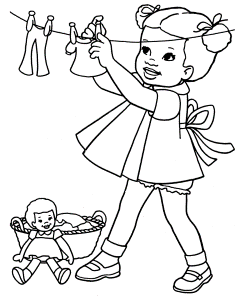 Spring Children and Fun Coloring Page 5 - Spring fun Coloring