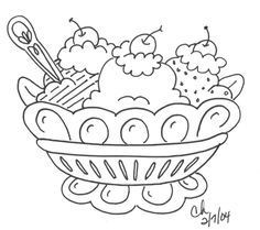 Ice Cream Sundae - Coloring Pages for Kids and for Adults