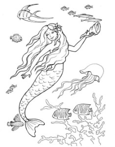 Colouring pages, Mermaid coloring and Fairy tales on Pinterest