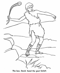 Bible Story characters Coloring Page Sheets - David and Goliath