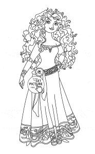 Brave Merida coloring page for kids, disney princess ...