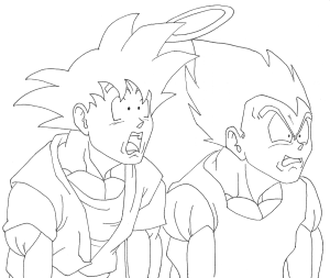 Goku Vs Vegeta Coloring Pages