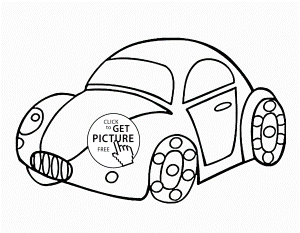 Funny Small Car coloring page for toddlers, transportation ...