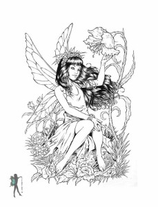 Free Adult Fairy Coloring Pages, Enchanted Designs Fairy & Mermaid ...