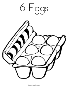 6 Eggs Coloring Page - Twisty Noodle