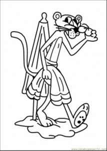Coloring Pages Panther On The Beach (Cartoons > Pink Panther