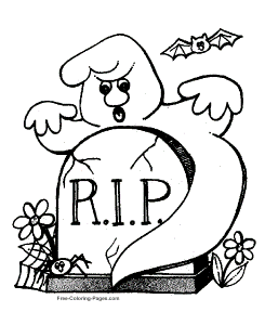 Halloween coloring sheets - R.I.P. Ghost