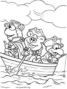 Muppet Babies - Kermit the Frog, Fozzie Bear and Gonzo coloring page