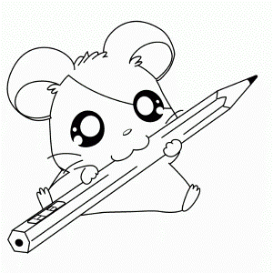 Cute Hamtaro Free Coloring Page | Kids Coloring Page