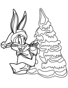 bugs bunny christmas Colouring Pages