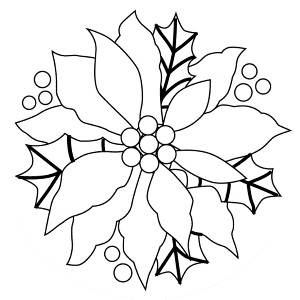 Christmas Poinsettia Picture - Christmas Poinsettia Coloring Page
