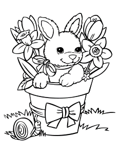 A cute Easter or Spring card | Adult coloring pages