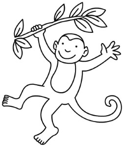 monkey for little kids Colouring Pages