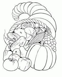 Fall Harvest Bounty Coloring Page - Kids Colouring Pages