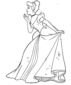 Disney Princesses - cinderella colouring pages