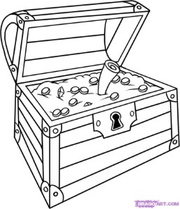Treasure Chest Coloring Page - Coloring Pages for Kids and for Adults