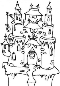 Monster Castle in Haunted House Coloring Page - Free & Printable ...