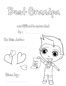 Best grandpa certificate coloring pages - Hellokids.com