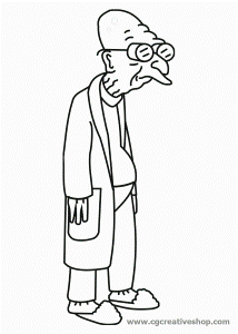 Professor Farnsworth Futurama coloring page