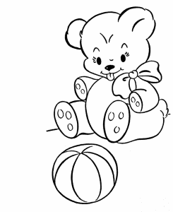 Bluebonkers : Teddy Bear and Ball - Simple Objects to Color