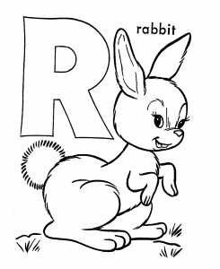 ABC Alphabet Coloring Sheets - R is for Rabbit | HonkingDonkey
