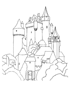 BlueBonkers - Medieval Castles and Churches Coloring Sheets - Tall