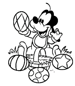 Disney Easter Coloring Pages : Pluto Seaching Easter Egg Disney