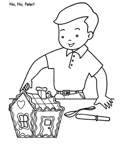 Christmas Party Coloring Pages - Tasty Gingerbread House Christmas