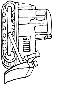 Construction Tools coloring book pages (bulldozers, steam rollers
