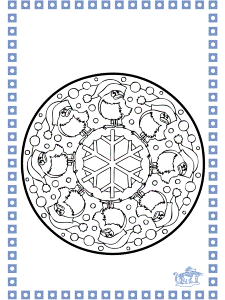 Coloring sheets Winter - Crafts pricking card Mandala