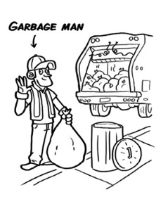 Garbage Man and Garbage Truck Coloring Pages: Garbage Man and ...