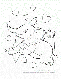 Elephant Love! New coloring page. -