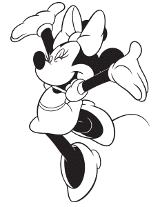 Minnie Mouse Jumping For Joy Coloring Page | Free Printable