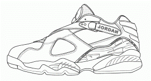 Air Jordan Coloring Pages Shoes - Coloring