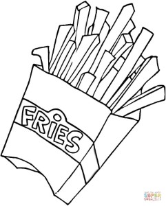 French Fries coloring page | Free Printable Coloring Pages