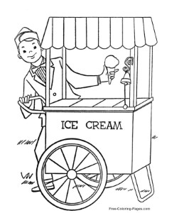 Summer Coloring Book Pages - Ice Cream 07. Could be used as an ...
