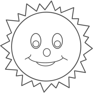 Smiling Sun - Coloring Page (Space)