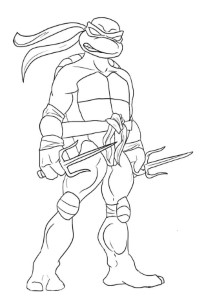 Ninja Turtles Colouring Pages Leonardo - High Quality Coloring Pages