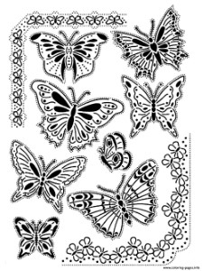 Adult Difficult Butterflies Vintage Coloring Pages Printable