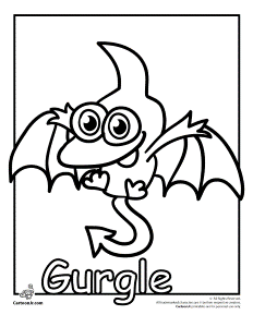 Gurgle &quotDinos” Moshi Monster Coloring Page | Cartoon Jr.
