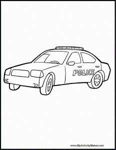Small Police cars printable coloring pages | Color Printing|Sonic
