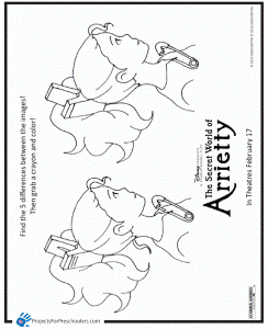Free Printable Arrietty activity page coloring page - from