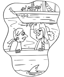 Pirate Coloring Page | Mutiny On Pirate Ship
