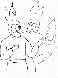 Bible Story Coloring Page for the Holy Spirit Comes (Pentecost