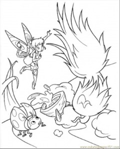 printable coloring page ladybird with tinkerbell cartoons