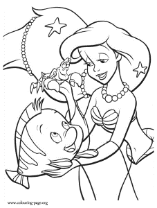 The Little Mermaid - Sebastian and Flounder giving treasures to