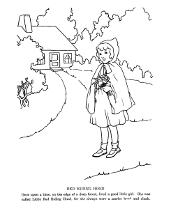 Little Red Riding Hood fairy tale story coloring pages | Little