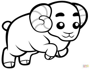 Funny Ram coloring page | Free Printable Coloring Pages